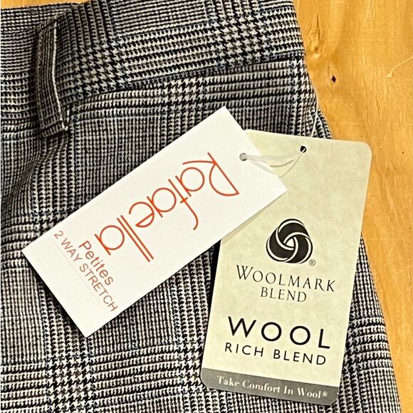NWT Rafaella Petites Glen Plaid Woolmark Stretch Dress Pants Gray 10P Workwear - Picture 6 of 13